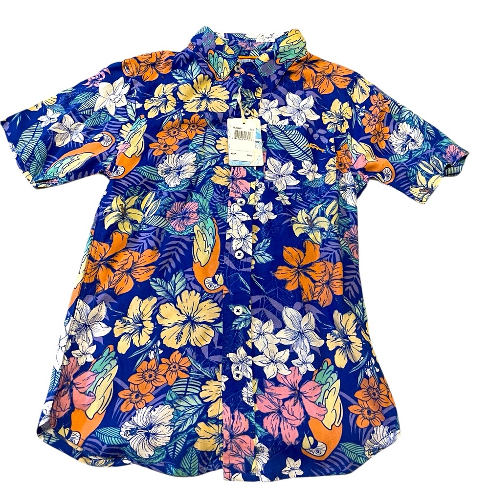 💜🌼Tommy Bahamas Floral Short Sleeve Button-Up Shirt